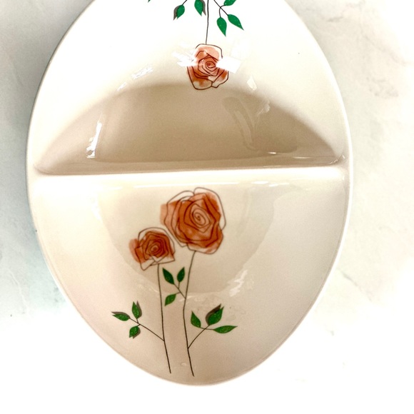 Iroquois Informal China ROSEMARY Divided Serving Bowl 11" Ben Seibel MCM Design - Picture 3 of 6